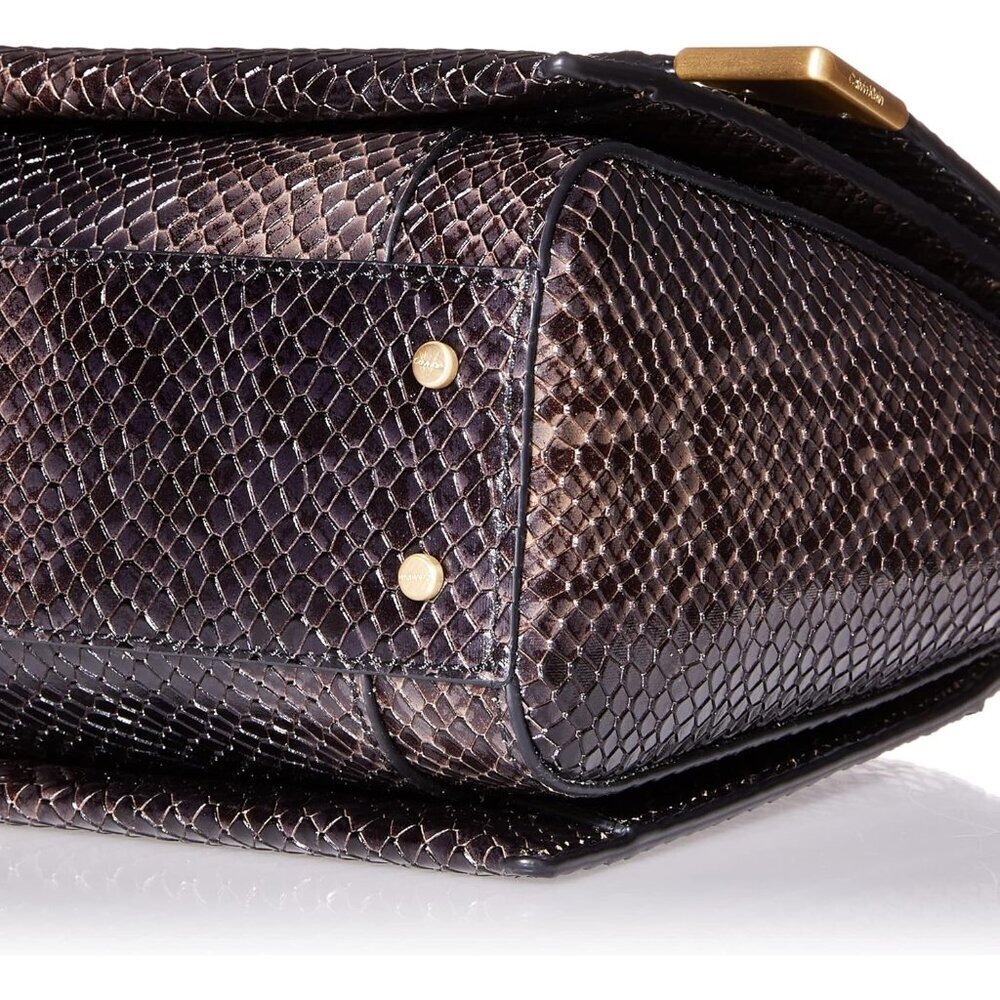 Women's Leather Top Handle Crossbody Bag Vegan Pockets Casual Luxury - Picture 5 of 10
